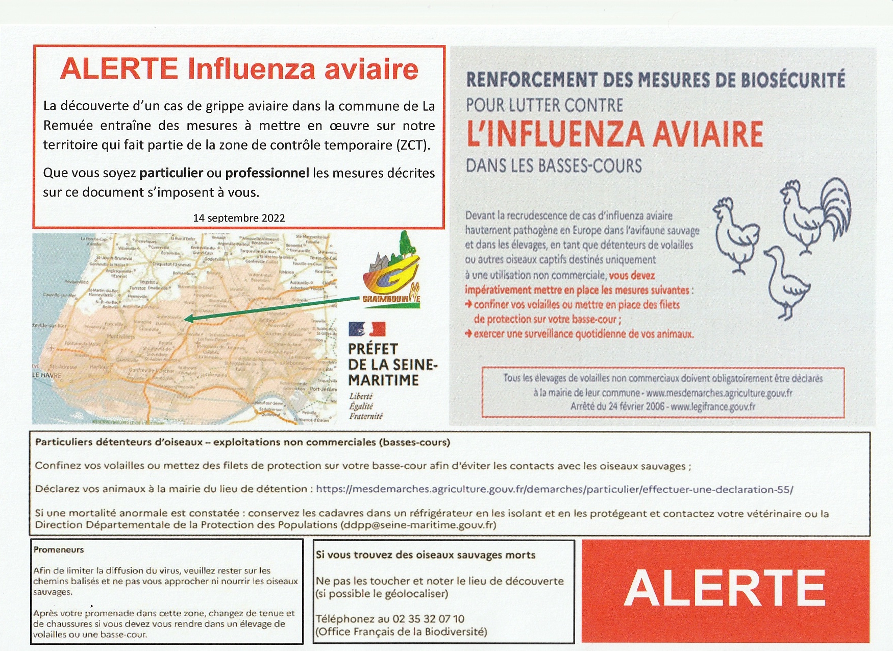 ALERTE GRIPPE AVIAIRE Graimbouville