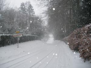 route st romain sous la neige