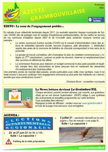 une de la gazette de printemps 2021